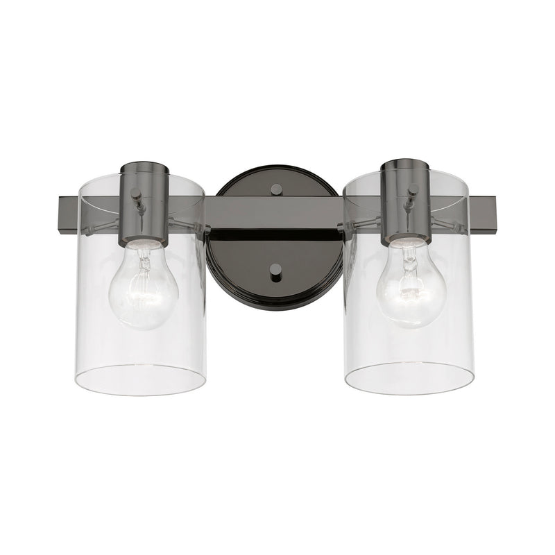 Livex Lighting 17232-46 Two Light Vanity Sconce, Black Chrome