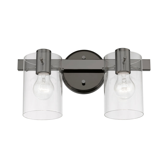 Livex Lighting 17232-46 Two Light Vanity Sconce, Black Chrome