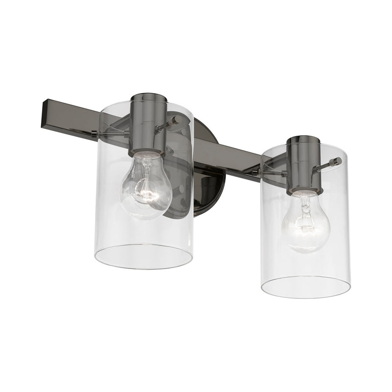 Livex Lighting 17232-46 Two Light Vanity Sconce, Black Chrome