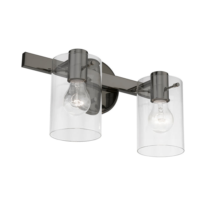 Livex Lighting 17232-46 Two Light Vanity Sconce, Black Chrome
