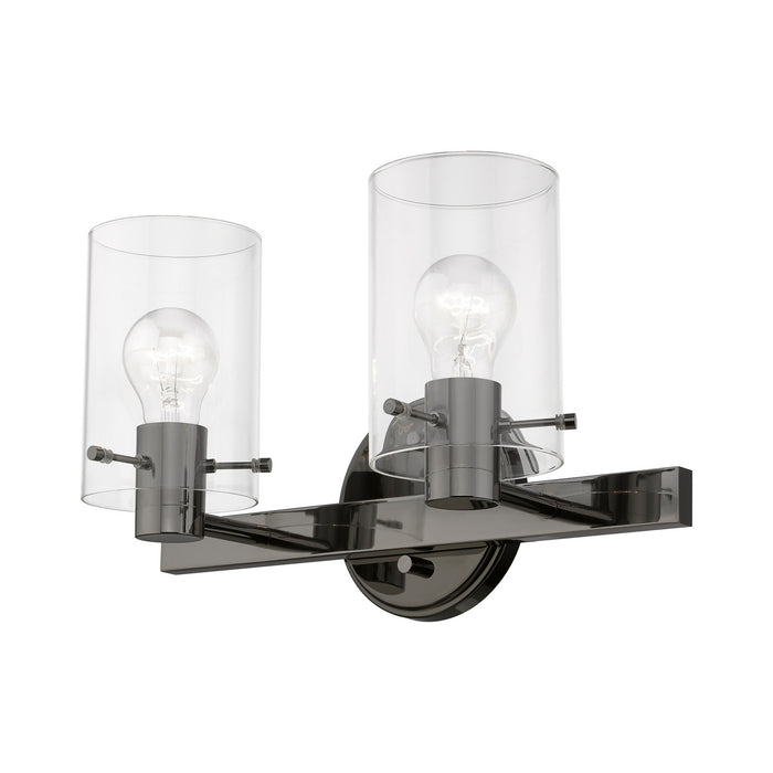 Livex Lighting 17232-46 Two Light Vanity Sconce, Black Chrome