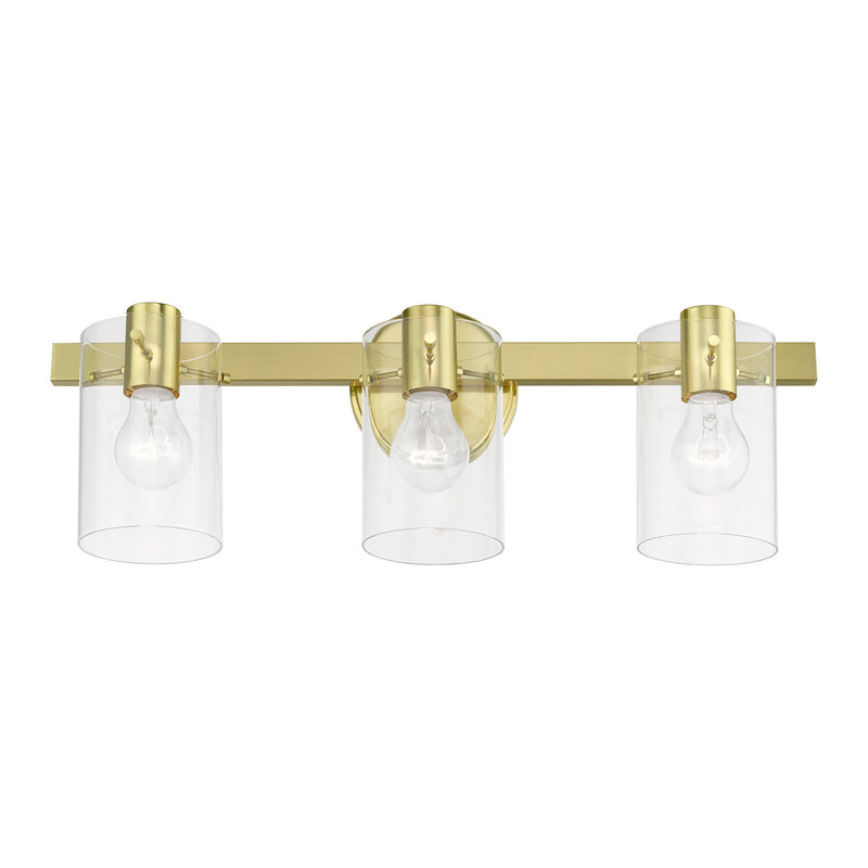 Livex Lighting 17233-12 Three Light Vanity Sconce, Satin Brass