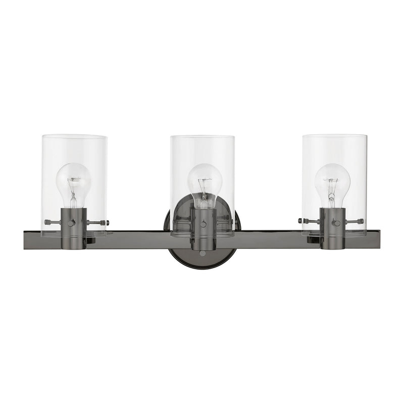 Livex Lighting 17233-46 Three Light Vanity Sconce, Black Chrome