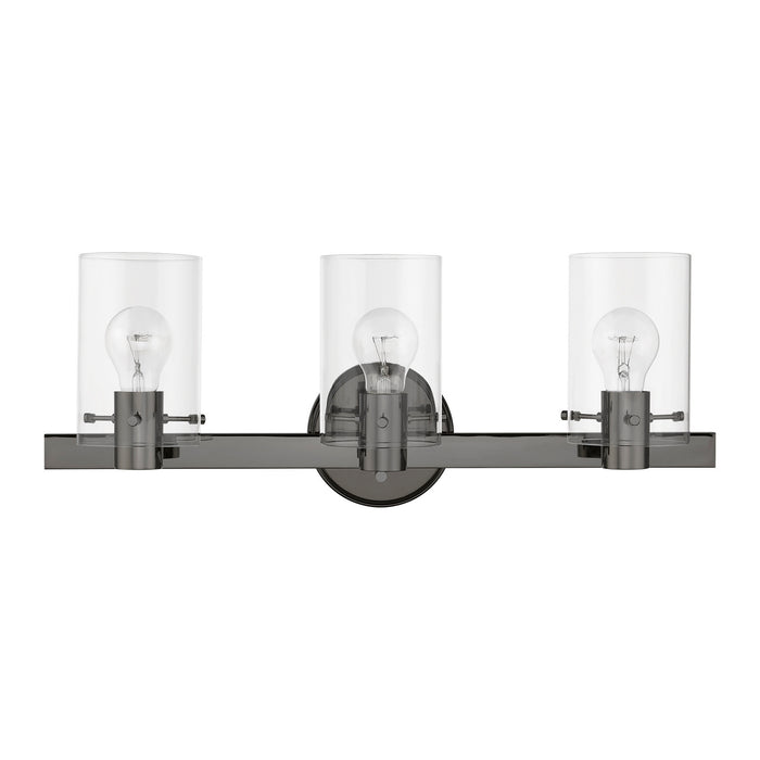 Livex Lighting 17233-46 Three Light Vanity Sconce, Black Chrome