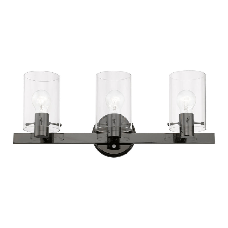 Livex Lighting 17233-46 Three Light Vanity Sconce, Black Chrome