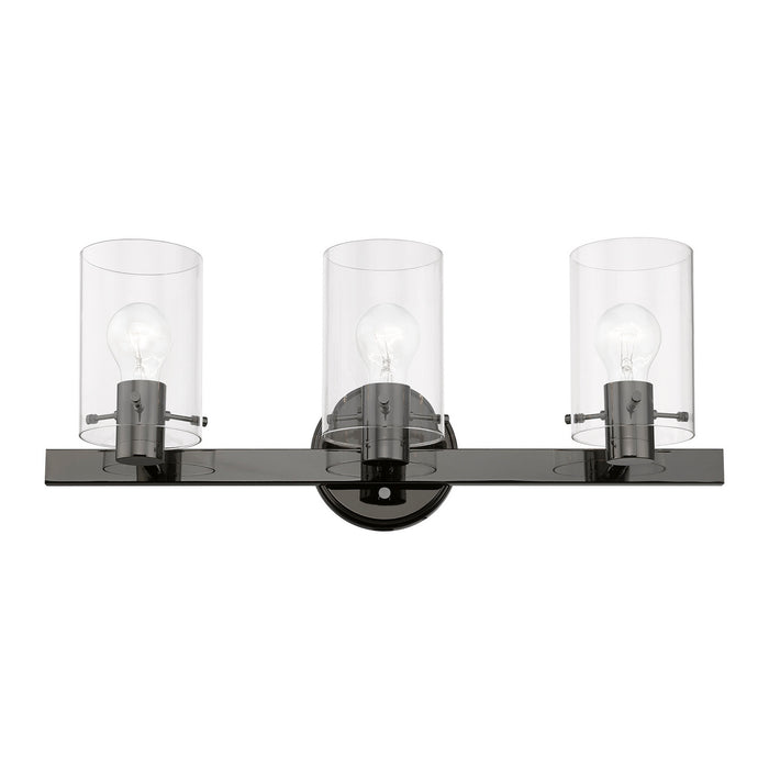 Livex Lighting 17233-46 Three Light Vanity Sconce, Black Chrome