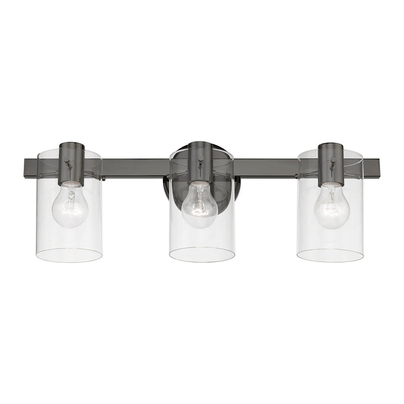Livex Lighting 17233-46 Three Light Vanity Sconce, Black Chrome
