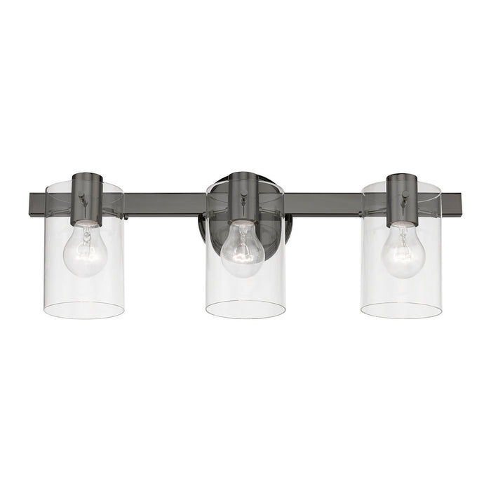 Livex Lighting 17233-46 Three Light Vanity Sconce, Black Chrome