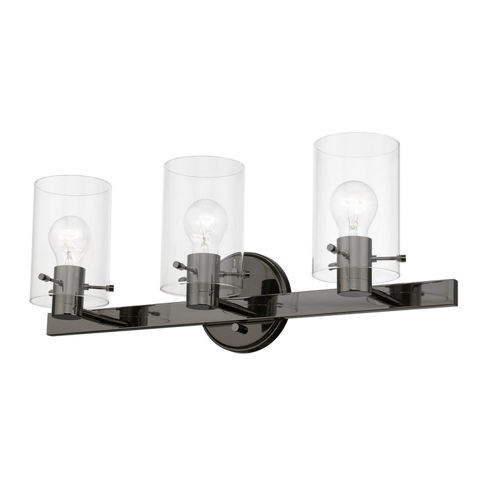 Livex Lighting 17233-46 Three Light Vanity Sconce, Black Chrome