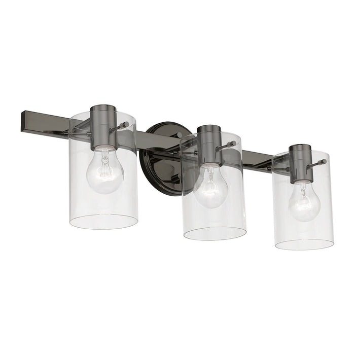 Livex Lighting 17233-46 Three Light Vanity Sconce, Black Chrome