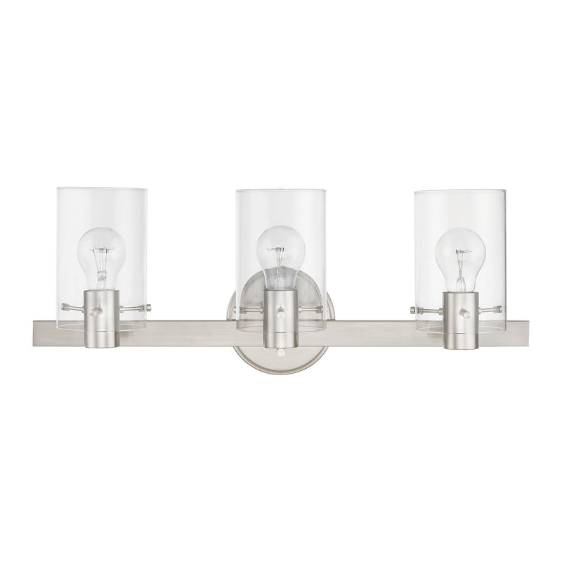 Livex Lighting 17233-91 Three Light Vanity Sconce, Brushed Nickel