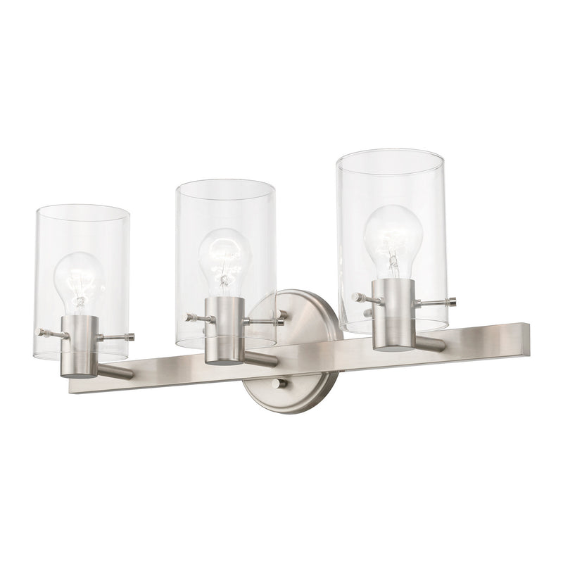 Livex Lighting 17233-91 Three Light Vanity Sconce, Brushed Nickel