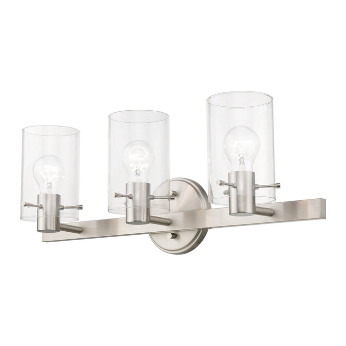 Livex Lighting 17233-91 Three Light Vanity Sconce, Brushed Nickel