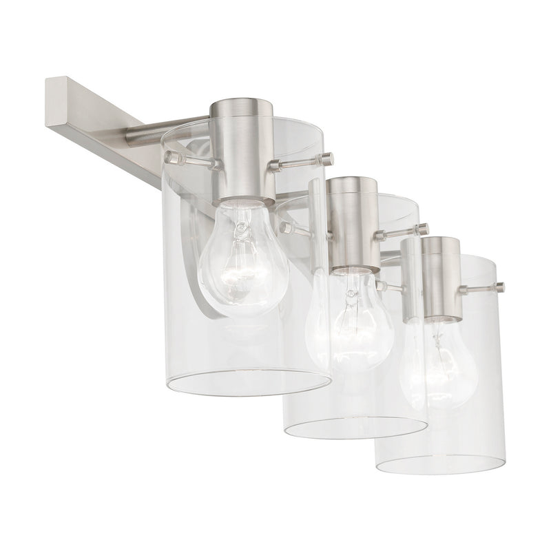 Livex Lighting 17233-91 Three Light Vanity Sconce, Brushed Nickel