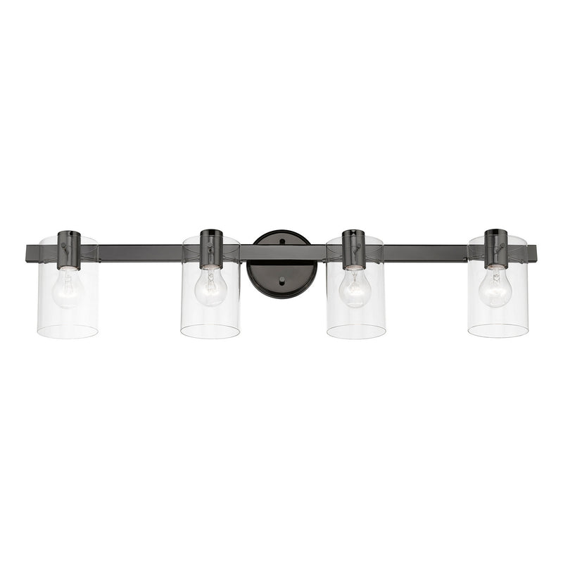 Livex Lighting 17234-46 Four Light Vanity Sconce, Black Chrome