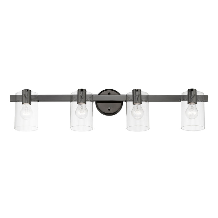 Livex Lighting 17234-46 Four Light Vanity Sconce, Black Chrome