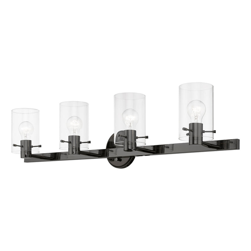 Livex Lighting 17234-46 Four Light Vanity Sconce, Black Chrome