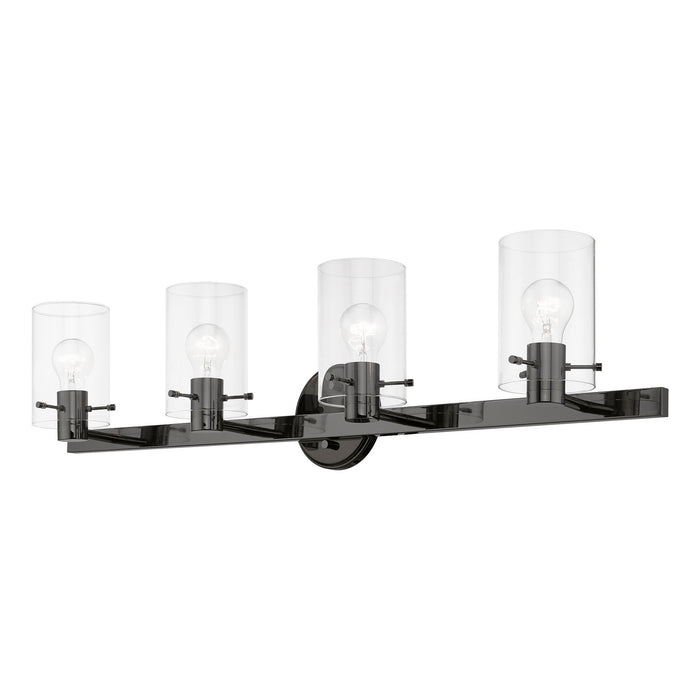 Livex Lighting 17234-46 Four Light Vanity Sconce, Black Chrome