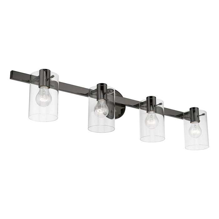 Livex Lighting 17234-46 Four Light Vanity Sconce, Black Chrome