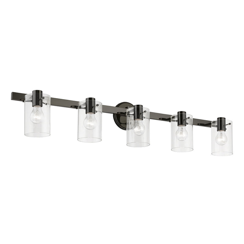 Livex Lighting 17235-46 Five Light Vanity Sconce, Black Chrome