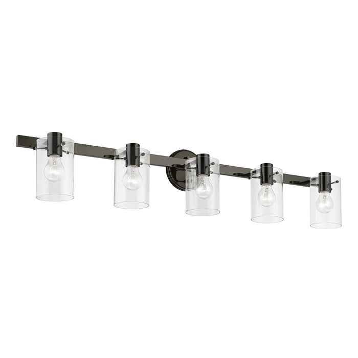 Livex Lighting 17235-46 Five Light Vanity Sconce, Black Chrome