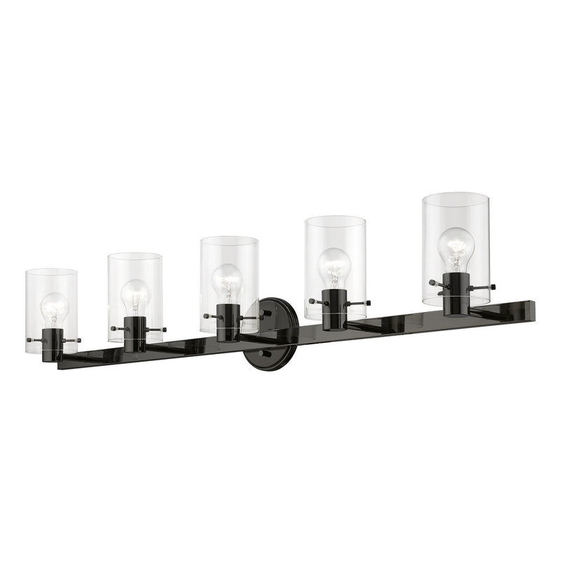 Livex Lighting 17235-46 Five Light Vanity Sconce, Black Chrome