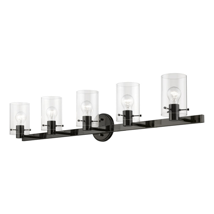Livex Lighting 17235-46 Five Light Vanity Sconce, Black Chrome