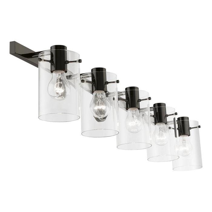 Livex Lighting 17235-46 Five Light Vanity Sconce, Black Chrome