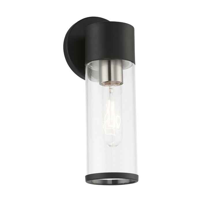 Livex Lighting 17281-04 One Light Wall Sconce, Black w/Brushed Nickel