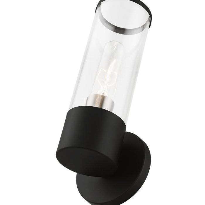 Livex Lighting 17281-04 One Light Wall Sconce, Black w/Brushed Nickel