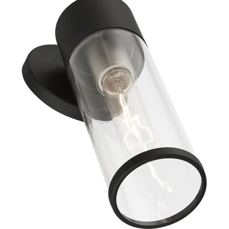 Livex Lighting 17281-04 One Light Wall Sconce, Black w/Brushed Nickel