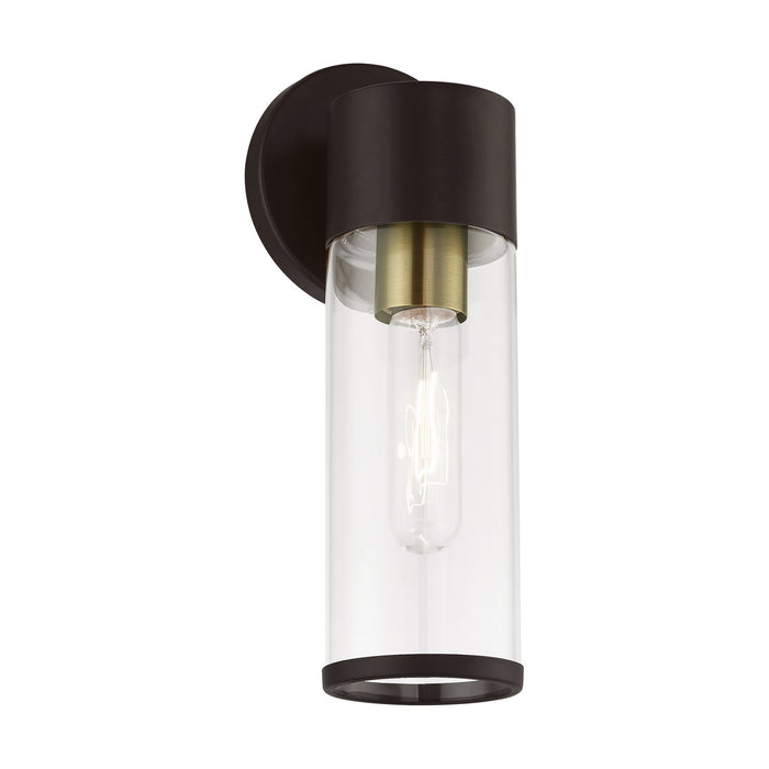 Livex Lighting 17281-07 One Light Wall Sconce, Bronze w/Antique Brass
