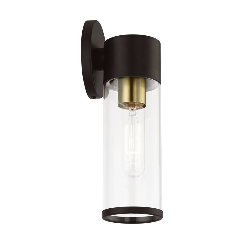 Livex Lighting 17281-07 One Light Wall Sconce, Bronze w/Antique Brass