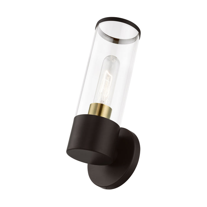 Livex Lighting 17281-07 One Light Wall Sconce, Bronze w/Antique Brass