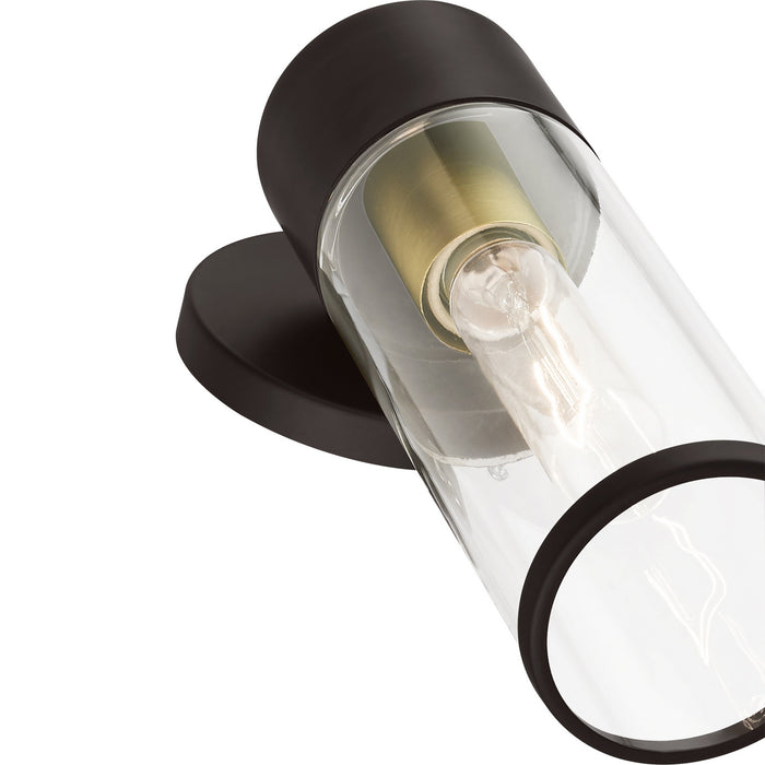 Livex Lighting 17281-07 One Light Wall Sconce, Bronze w/Antique Brass