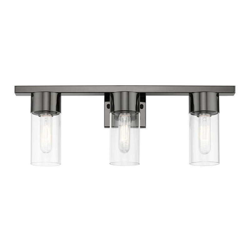 Livex Lighting 17313-46 Three Light Vanity Sconce, Black Chrome