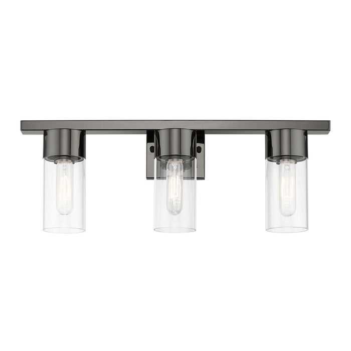 Livex Lighting 17313-46 Three Light Vanity Sconce, Black Chrome