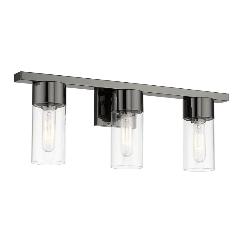 Livex Lighting 17313-46 Three Light Vanity Sconce, Black Chrome