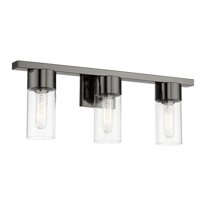Livex Lighting 17313-46 Three Light Vanity Sconce, Black Chrome