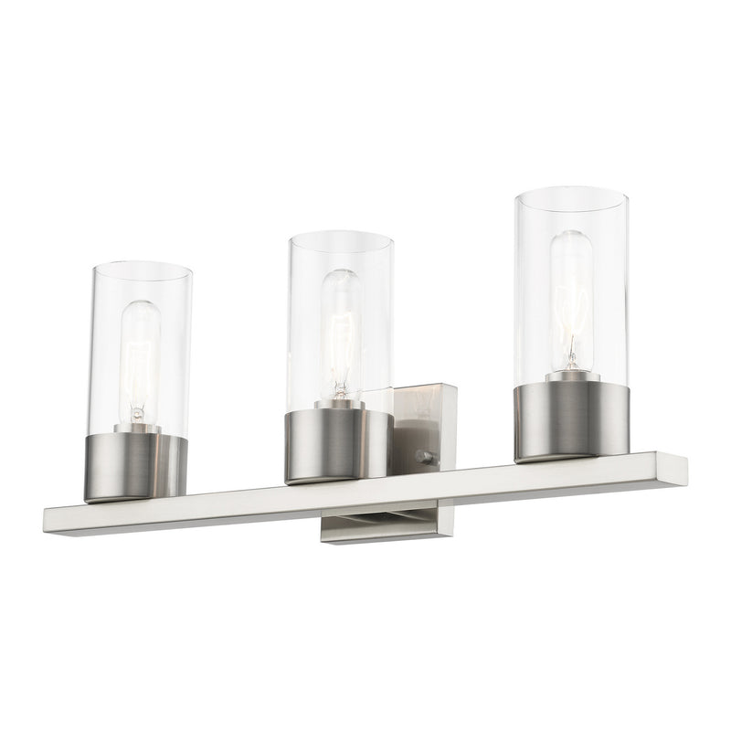 Livex Lighting 17313-91 Three Light Vanity Sconce, Brushed Nickel