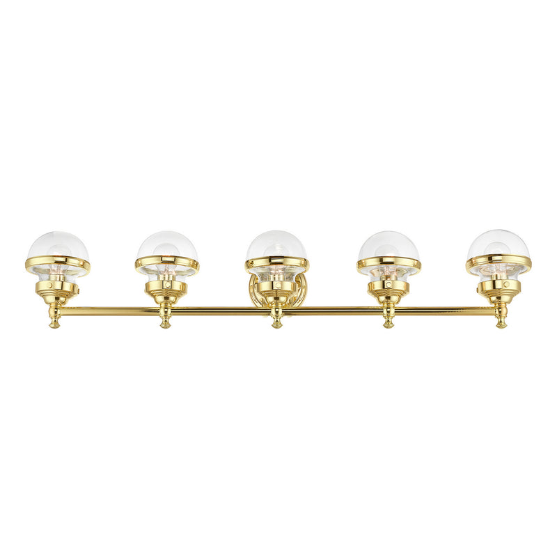 Livex Lighting 17415-02 Five Light Vanity Sconce, Polished Brass