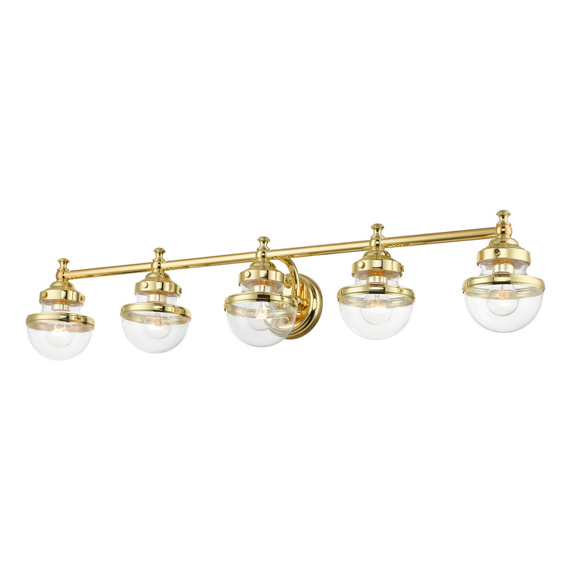 Livex Lighting 17415-02 Five Light Vanity Sconce, Polished Brass