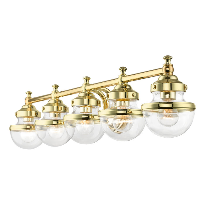 Livex Lighting 17415-02 Five Light Vanity Sconce, Polished Brass