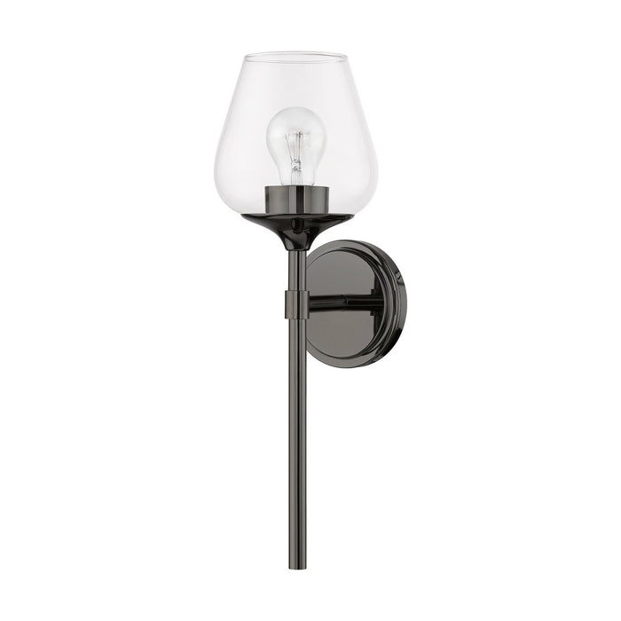 Livex Lighting 17471-46 One Light Vanity Sconce, Black Chrome