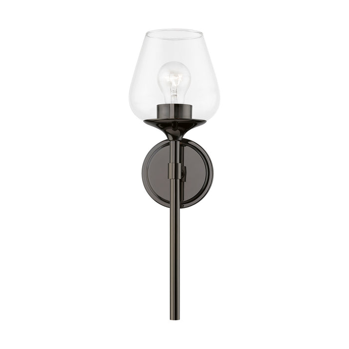 Livex Lighting 17471-46 One Light Vanity Sconce, Black Chrome