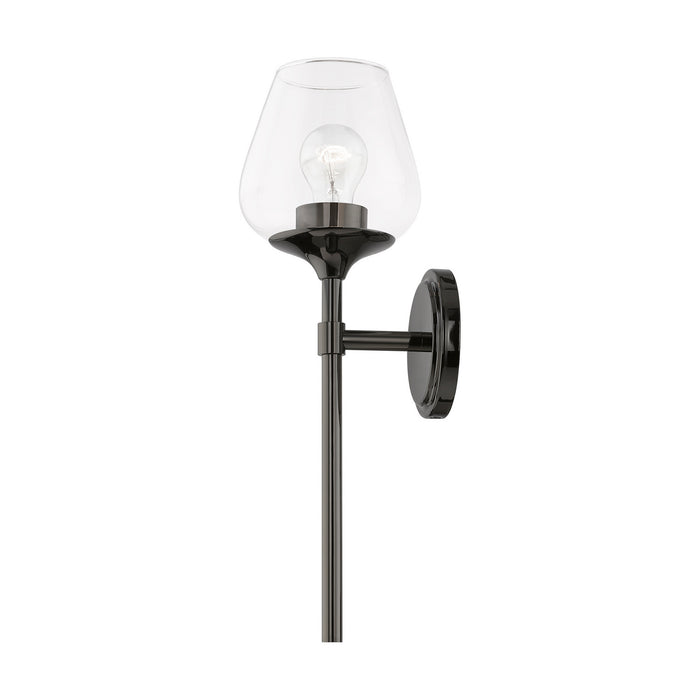 Livex Lighting 17471-46 One Light Vanity Sconce, Black Chrome