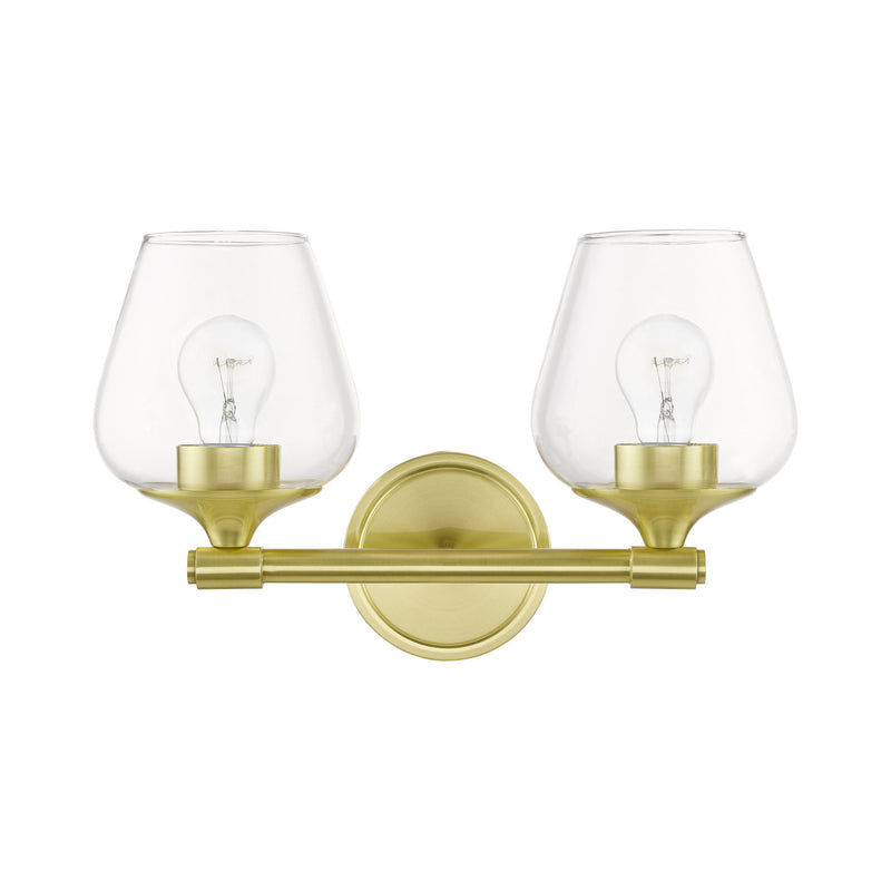 Livex Lighting 17472-12 Two Light Vanity Sconce, Satin Brass