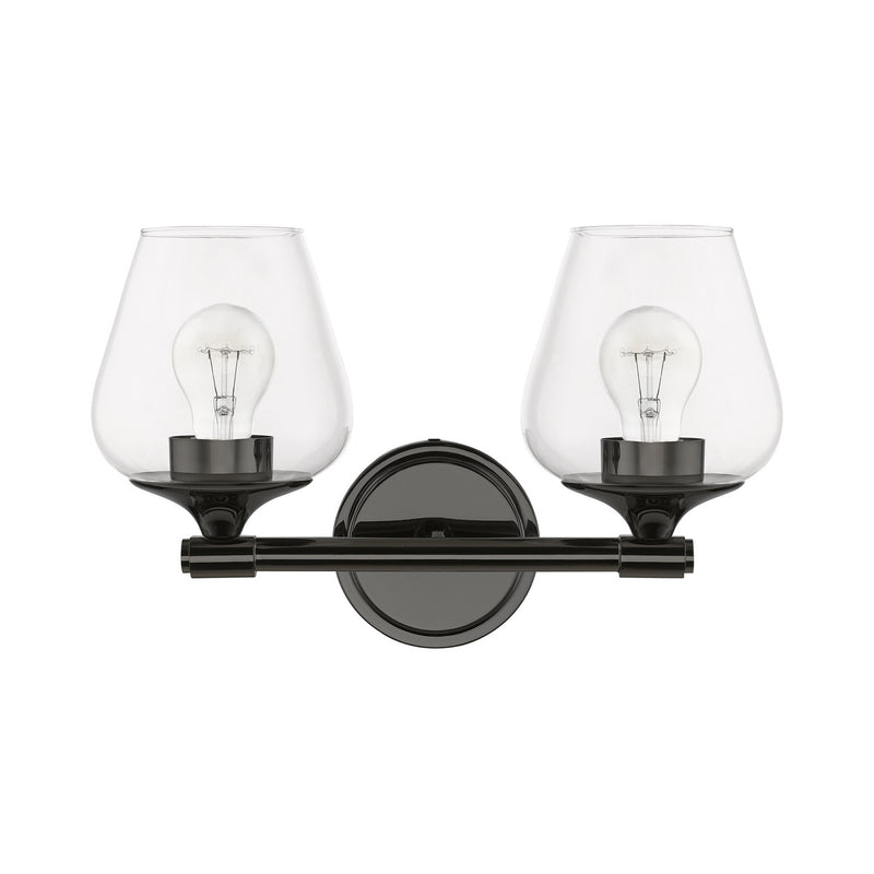 Livex Lighting 17472-46 Two Light Vanity Sconce, Black Chrome