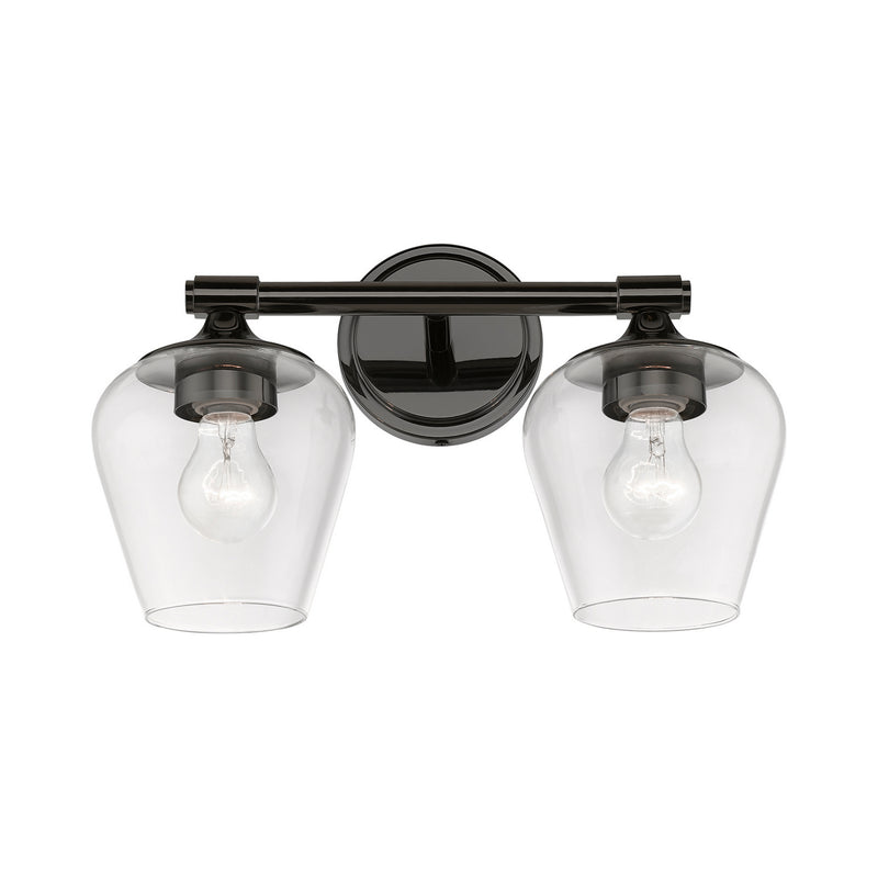 Livex Lighting 17472-46 Two Light Vanity Sconce, Black Chrome