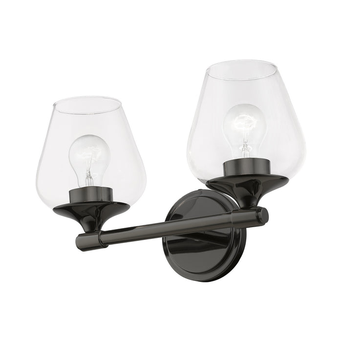 Livex Lighting 17472-46 Two Light Vanity Sconce, Black Chrome